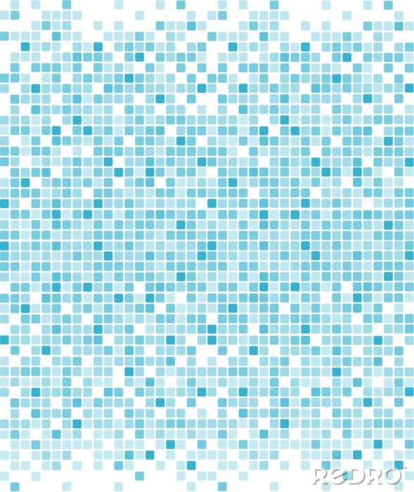 Sticker Minimalistische blauwe pixelafbeeldingen