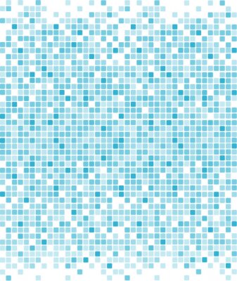 Sticker Minimalistische blauwe pixelafbeeldingen