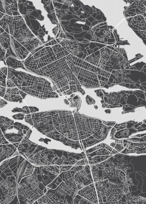 Minimalistische kaart van Stockholm