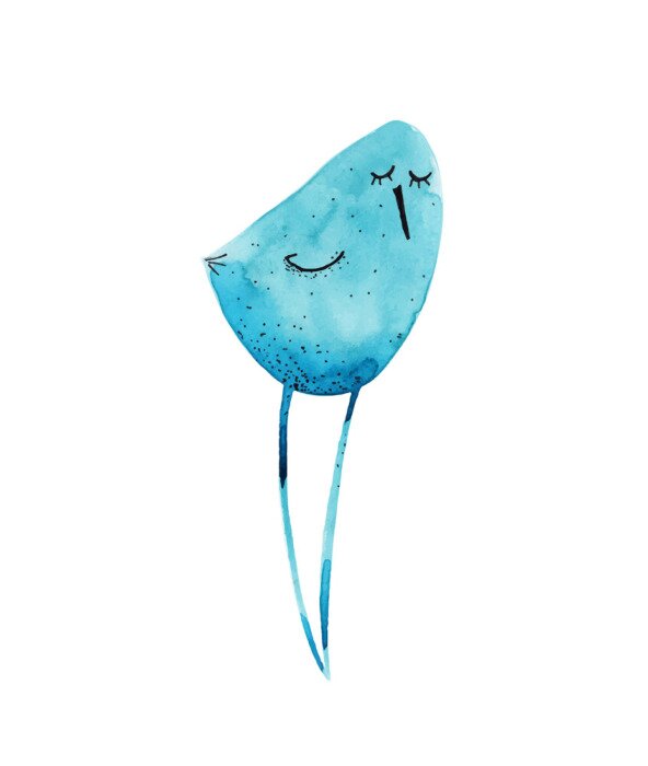 Sticker Minimalistische vogel op lange poten