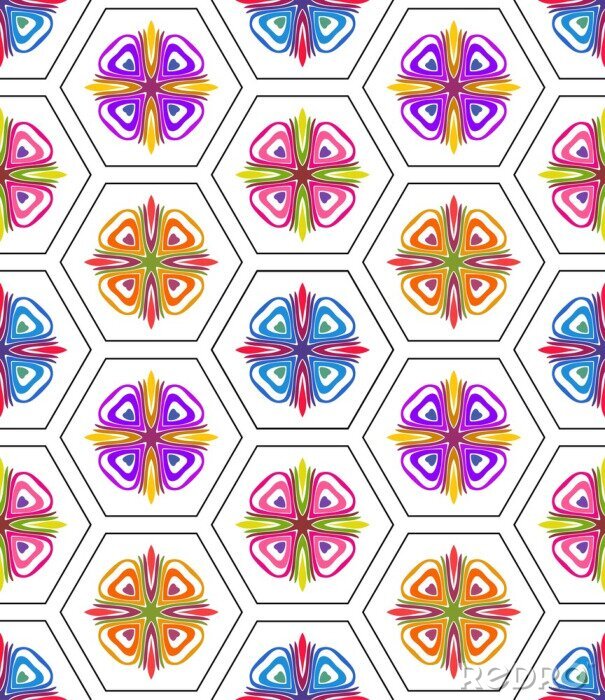 Sticker Modern mozaïek in regenboogkleuren