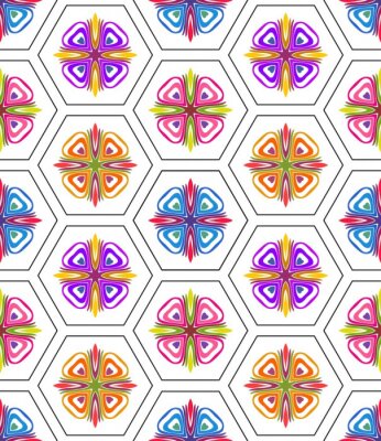 Sticker Modern mozaïek in regenboogkleuren