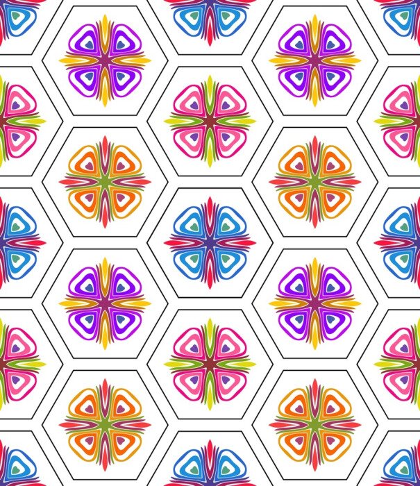 Sticker Modern mozaïek in regenboogkleuren