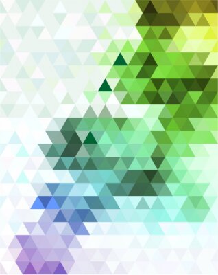 Sticker Modern mozaïek van driehoeken van verschillende kleuren