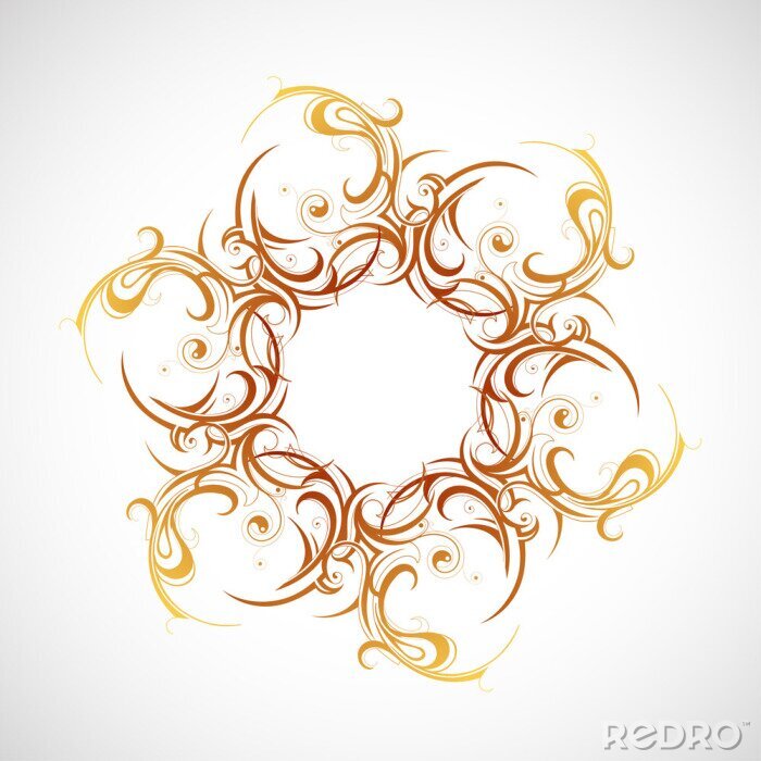 Sticker Modern ornament ronde vlammen