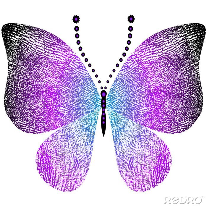 Sticker Moderne afbeeldingen met een veelkleurige vlinder