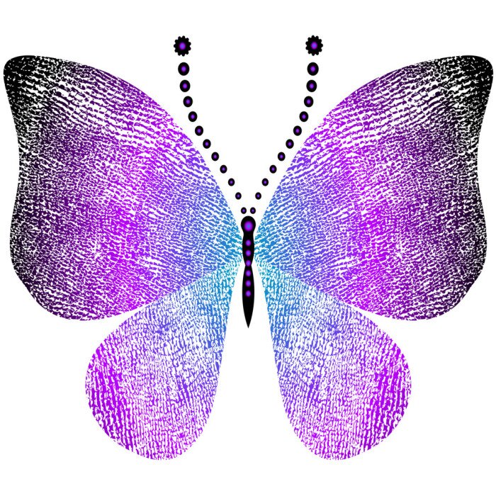 Sticker Moderne afbeeldingen met een veelkleurige vlinder