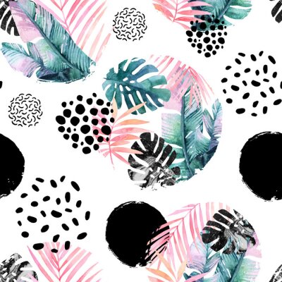 Behang Moderne geometrie met planten