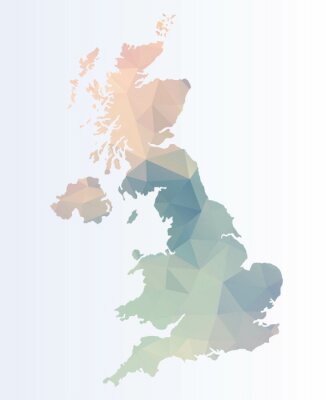 Sticker Moderne graphics met contouren van Engeland