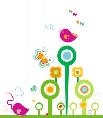 Sticker Moderne kleurrijke graphics geïnspireerd door de natuur