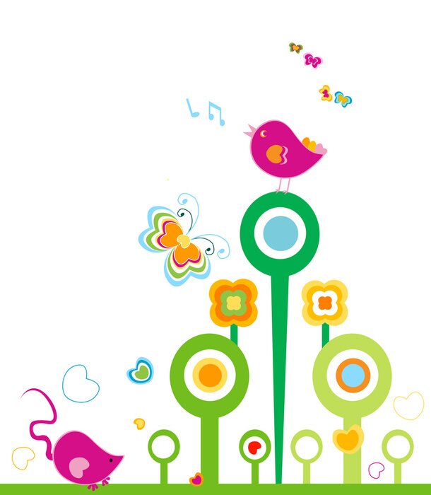 Sticker Moderne kleurrijke graphics geïnspireerd door de natuur