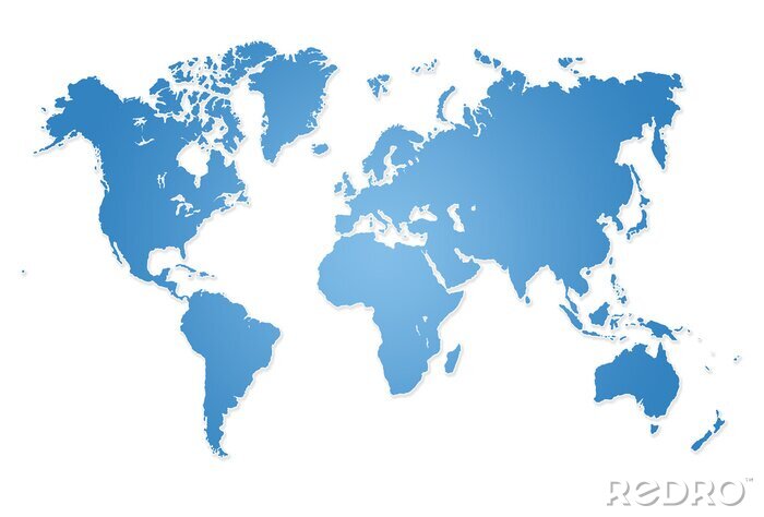 Sticker Moderne wereld kaart illustratie