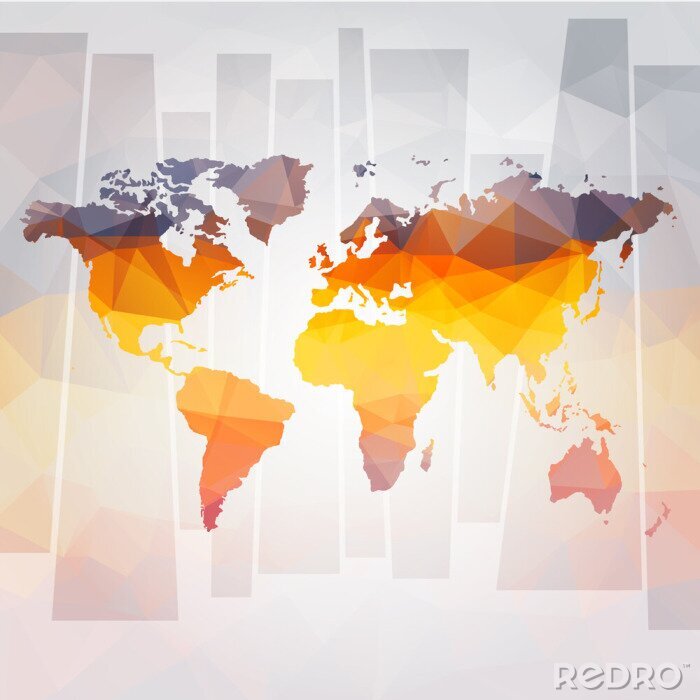 Sticker Moderne wereldkaart