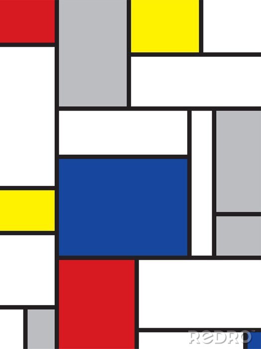 Sticker Mondriaan geïnspireerde kunst