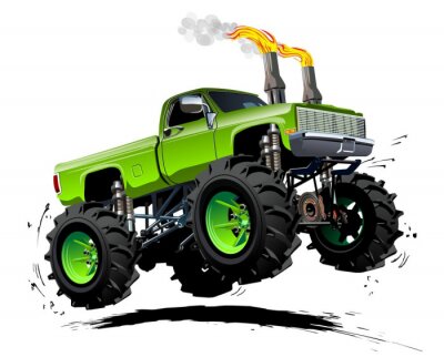 Sticker Monstertruck op een witte achtergrond