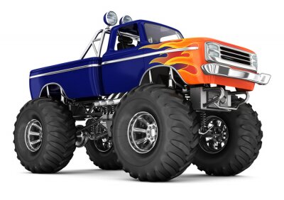 Sticker Monstertruck op een witte achtergrond