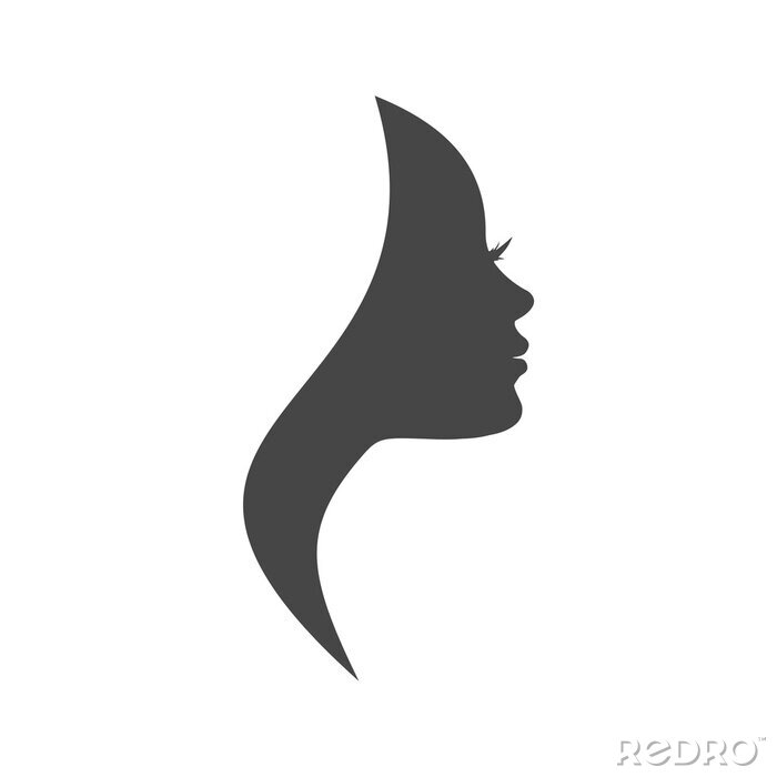 Sticker Mooi profiel van jonge vrouw pictogram