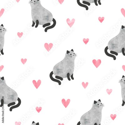 Behang Mooie grijze katten