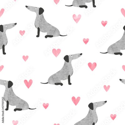 Behang Mooie grijze teckels