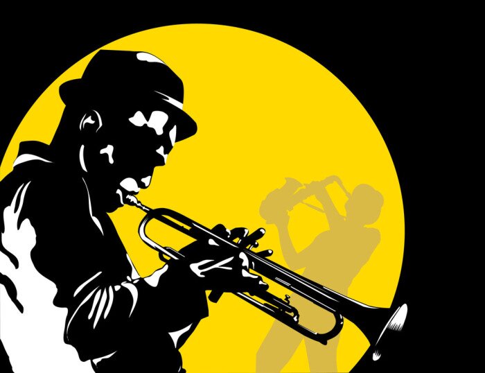 Sticker moon jazz