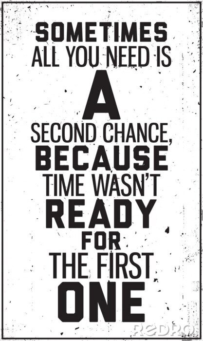Sticker Motiverende quote over het geven van een tweede kans