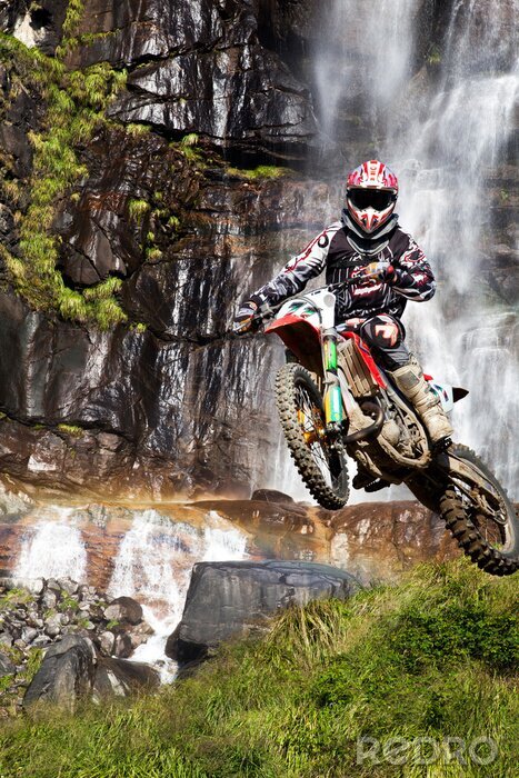 Sticker motorcross met waterval