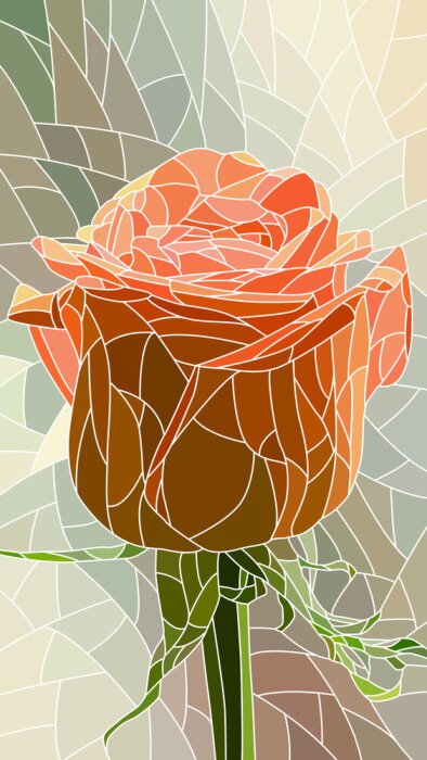 Sticker Mozaïek met een bos rode rozen