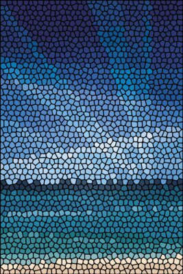 Sticker Mozaïek met een zeepanorama