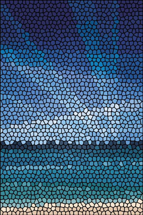 Sticker Mozaïek met een zeepanorama