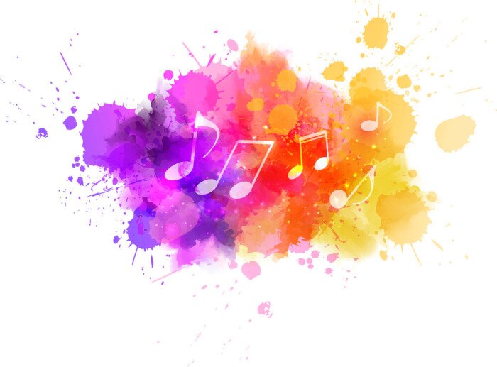 Sticker Music colorful background