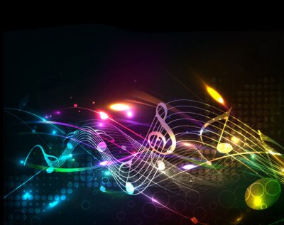 Muziek kleurrijke muziek Opmerking thema