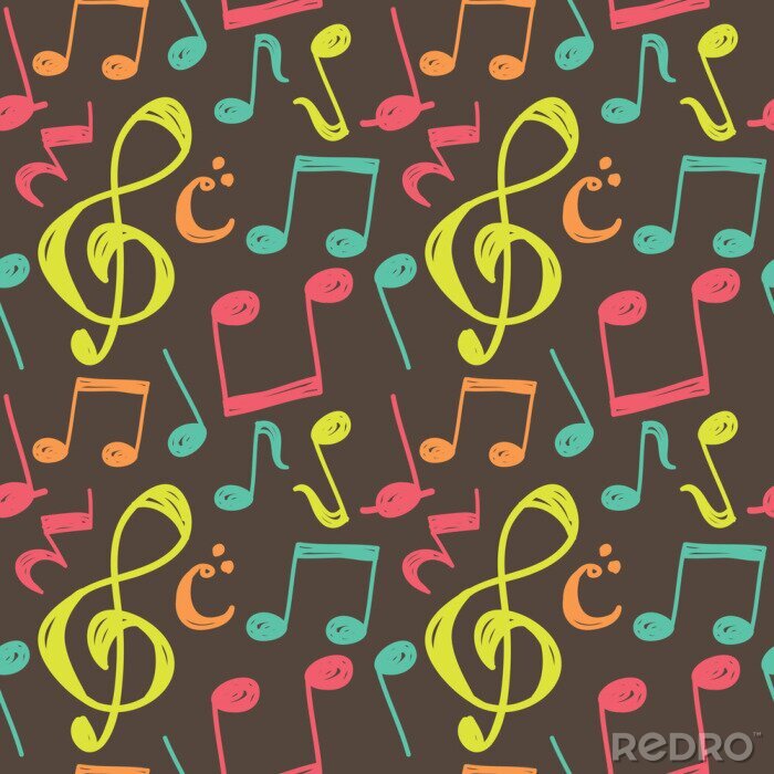 Sticker muziek noot achtergrond