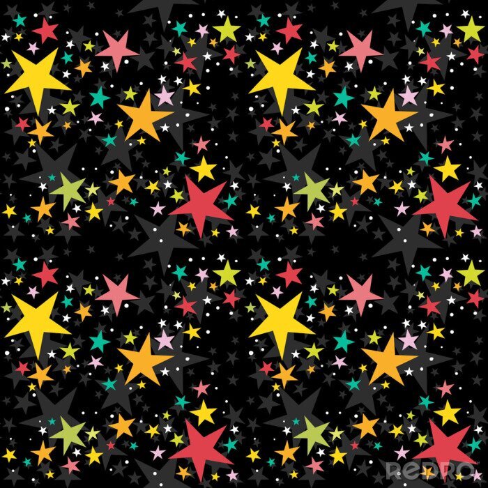 Sticker Naadloos herhalend patroon met sterren
