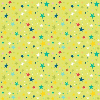 Sticker Naadloos herhalend patroon met sterren