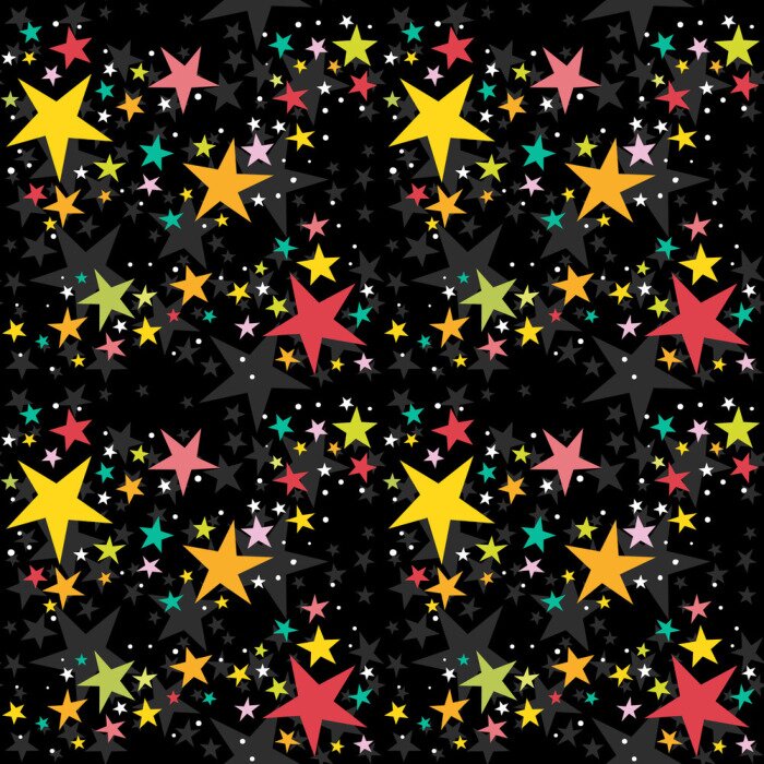 Sticker Naadloos herhalend patroon met sterren