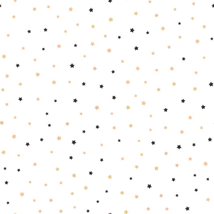 Sticker Naadloos patroon met willekeurig verspreide kleine sterren.