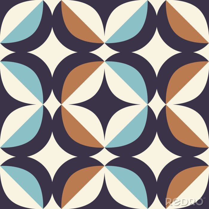 Sticker naadloos retro patroon in Skandinavische stijl met geometrische elementen