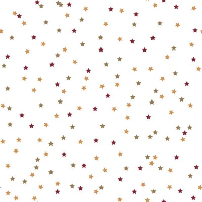 Sticker Naadloze achtergrond met kleurrijke sterren. Naadloze vector patroon met gekleurde sterren van verschillende maten op een witte achtergrond.
