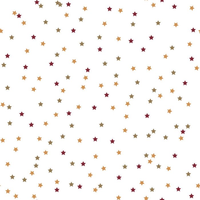 Sticker Naadloze achtergrond met kleurrijke sterren. Naadloze vector patroon met gekleurde sterren van verschillende maten op een witte achtergrond.