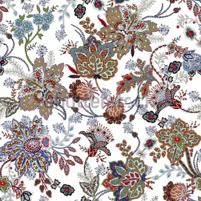 Sticker Naadloze aquarel bloem