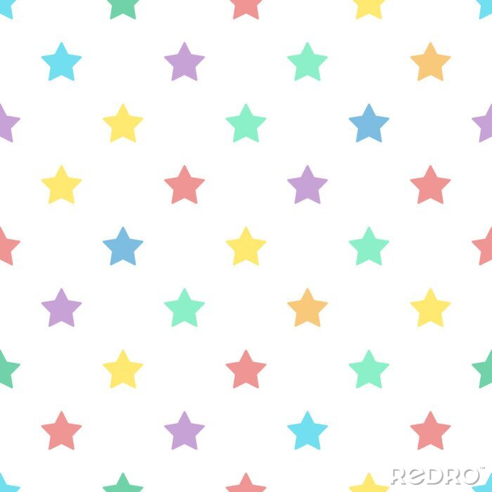 Sticker Naadloze kleurrijke sterren patroon achtergrond