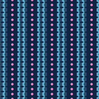 Sticker Naadloze kleurrijke vector achtergrond met decoratieve bloemen en stippen