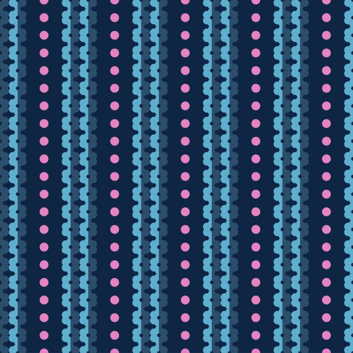 Sticker Naadloze kleurrijke vector achtergrond met decoratieve bloemen en stippen