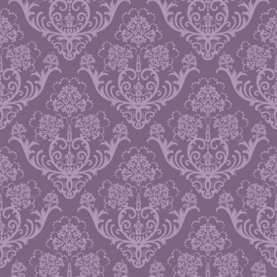 Behang Naadloze paarse bloemen behang