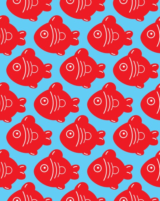 Sticker naadloze patroon van vis