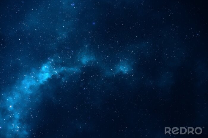 Sticker Nachtelijke hemel met een heldere galaxy