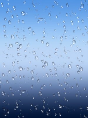 Sticker Natte glazen venster op de achtergrond