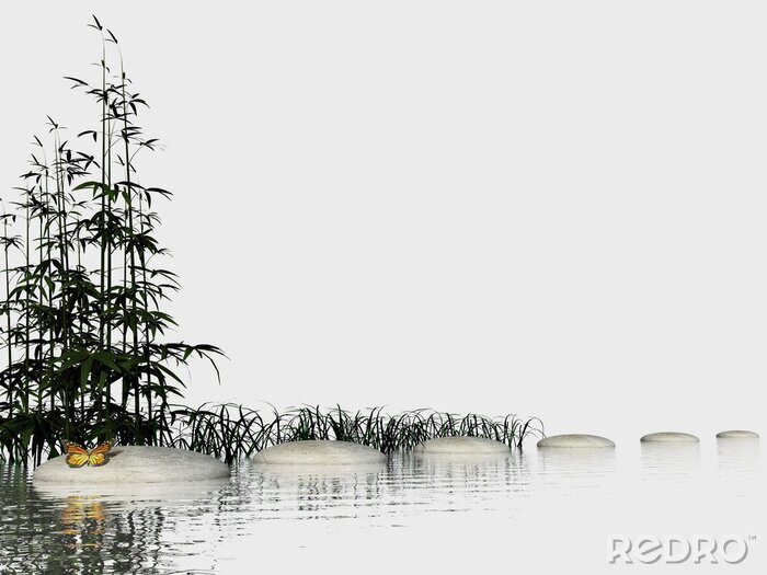 Sticker Natuur 3D zen