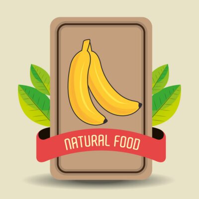 Sticker Natuurlijke retro bananen