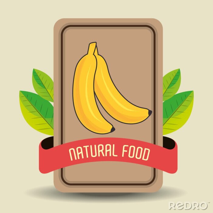 Sticker Natuurlijke retro bananen